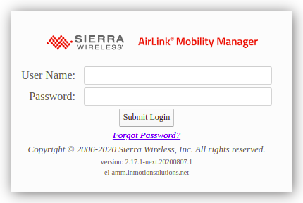 AMM Login Screen