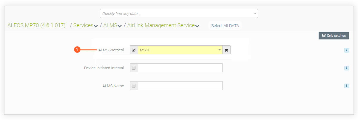 Setting the ALMS Protocol for Devices with Firmware 4.6.x and above.