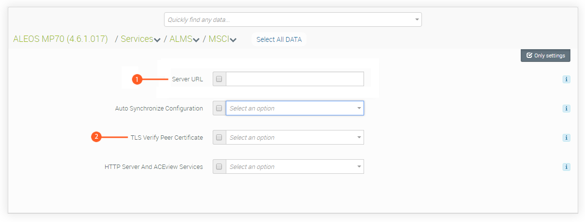 Setting the Server URL for Devices with Firmware 4.6.x and above.