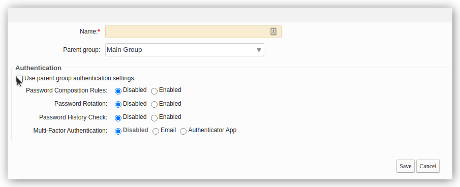 Group Administration Screen