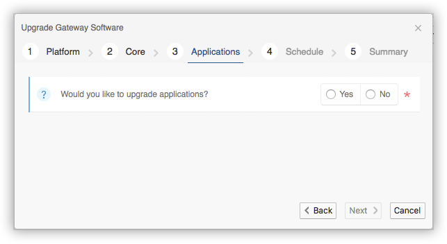 Application tab shown for oMG2000/500 devices
