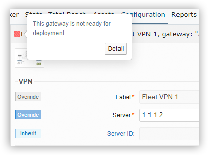 Popup Indicating if Deployment can Take Place.