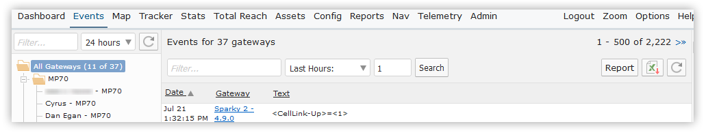 Events Tab
