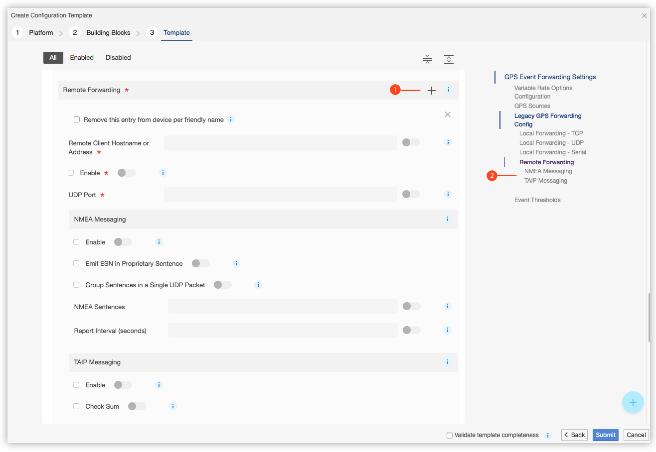 Partial View of the Remote Forwarding Settings in the AMM, in this case for a Single Remote Host
