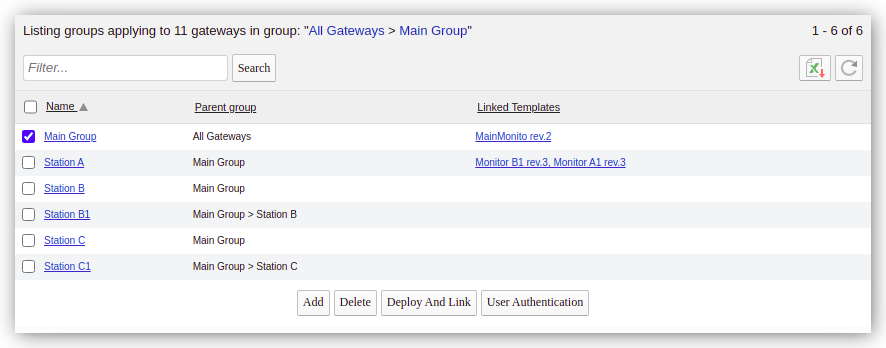 Group List Screen