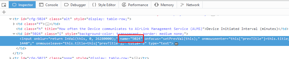 Locating the Name attribute. The value is the MSCIID.