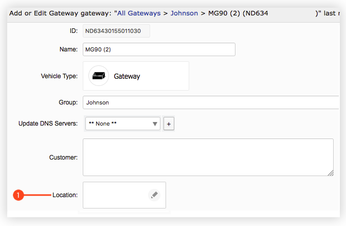 Clicking on the location field.