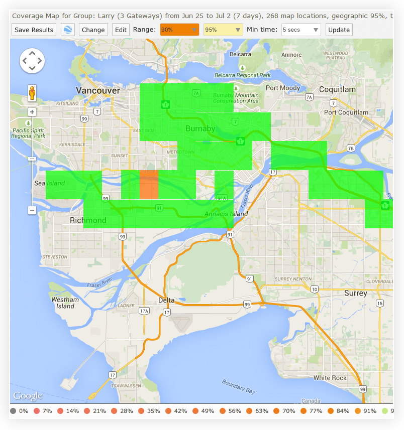Map Showing Color Legend