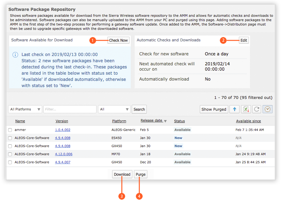 Software Package Repository Screen