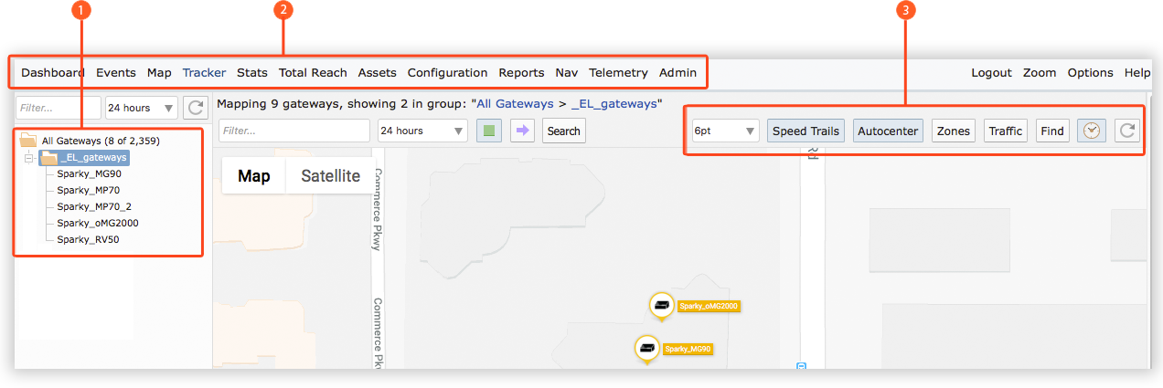 Main elements of AMM interface used for Tracker