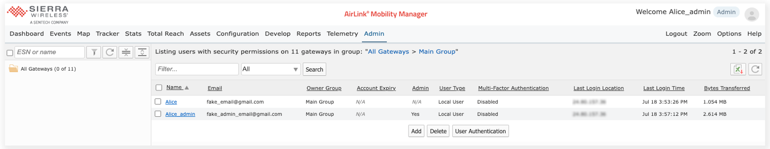 Users Panel