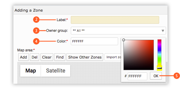 Zone Configuration Screen