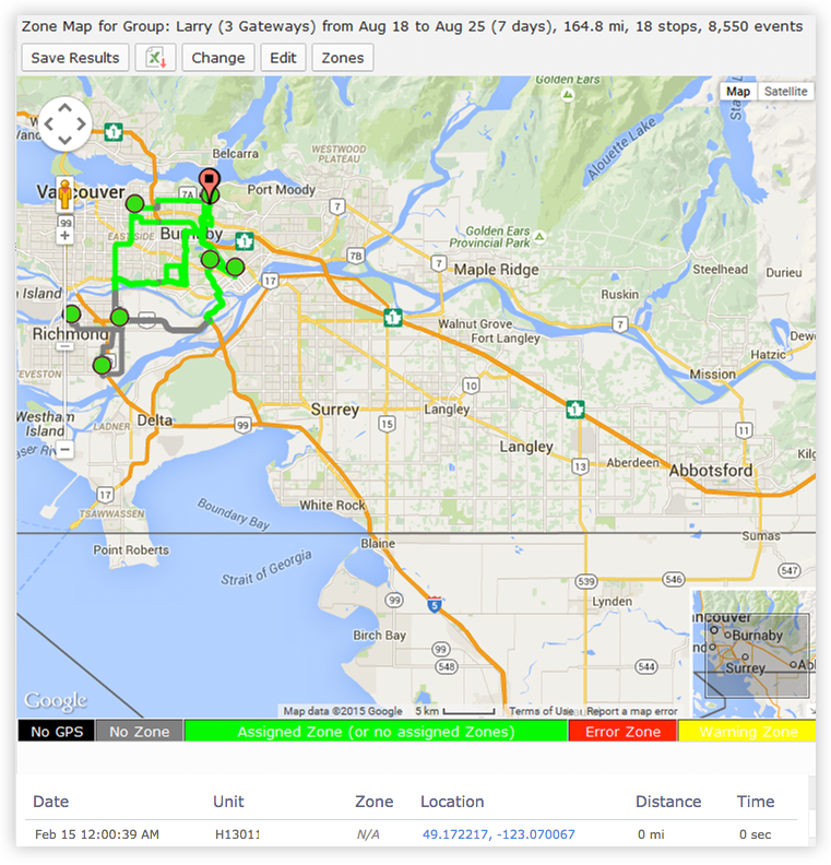 Zone Summary Report Map.