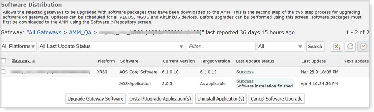 Must be running AOS-application 2.0 or later