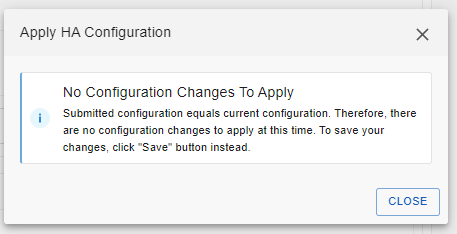No config change message